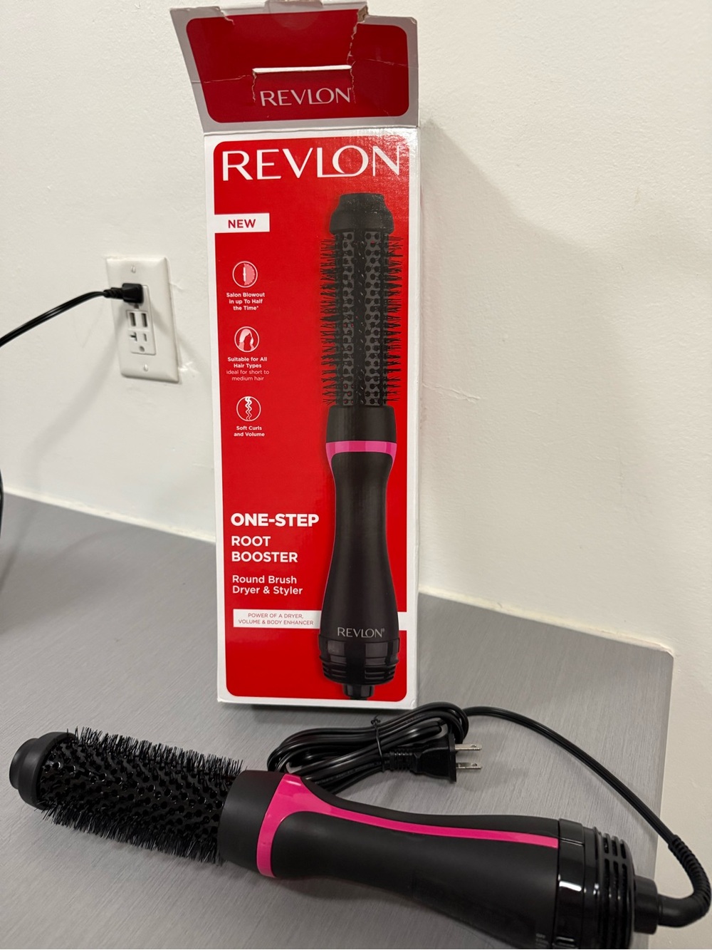Revlon One-Step Root Booster Round Brush Dryer & Styler with Standard Plug